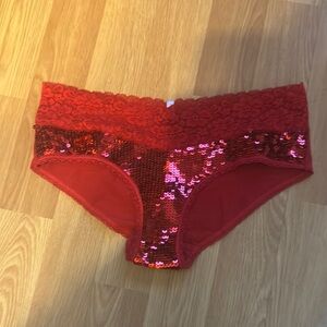 PINK Victoria's Secret Red Sequin Panties